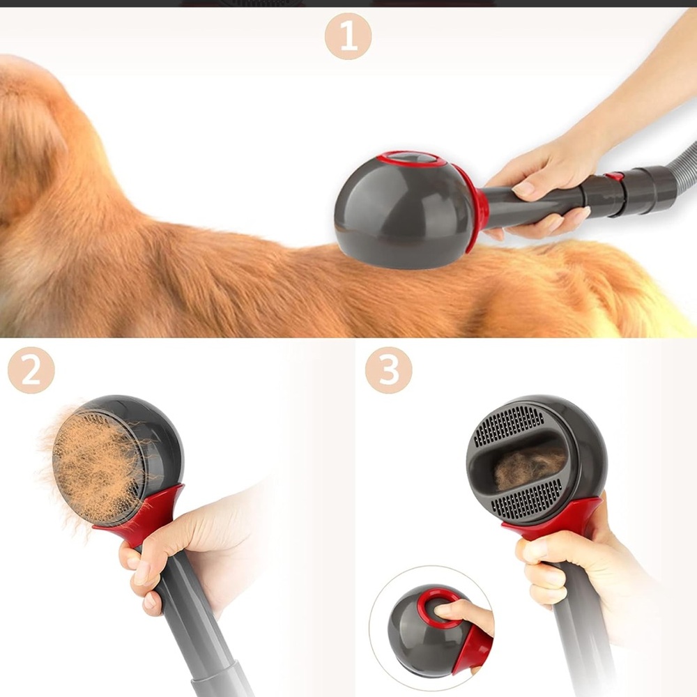 Pet Brush Grooming Tool - Dog Grooming Brush Tool Attachment compatible w/ Dyson - Picture 3 of 5